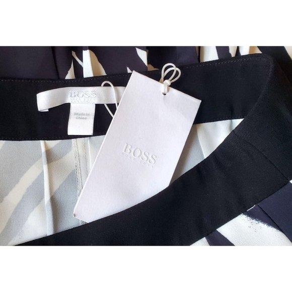 SALE Hugo Boss NWT Zebra Print Midi Skirt With Asymmetric Hem A-line Sz 10 - Picture 9 of 10